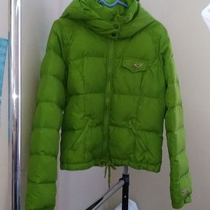 Hollister Green Down Puffer Jacket